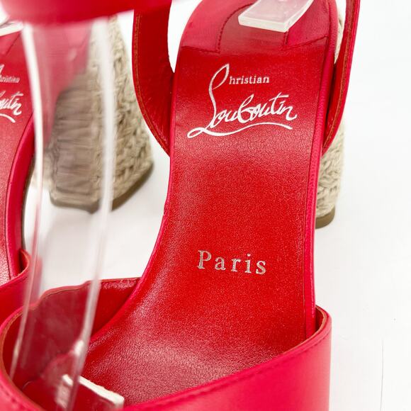 NWOB Christian Louboutin Summer Mariza 85 Red Espadrilles Heels Sandals EU 36 - Picture 9 of 10